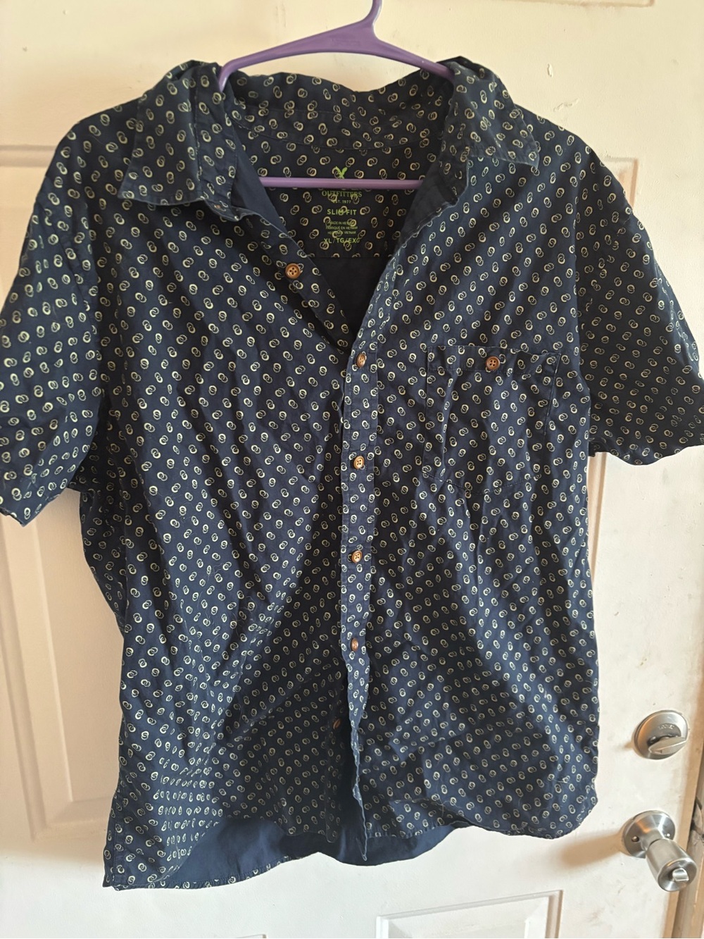 American Eagle Short-Sleeve Navy Printed Men’s Shirt